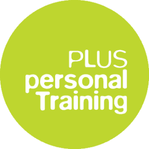 Logo von PLUS Personal Training in einem grünen Kreis